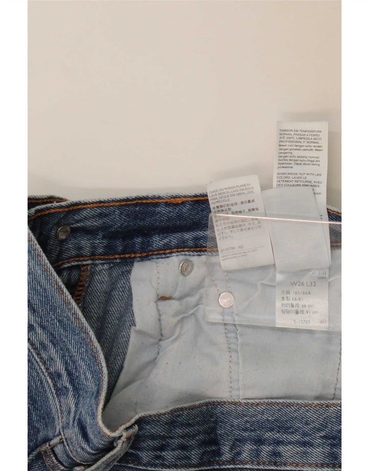 Levi's Womens 501 Straight Jeans W26 L32 Blue Cotton