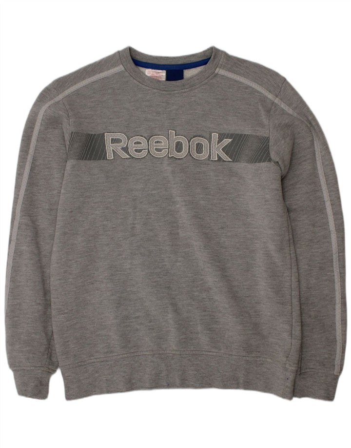 Reebok Boys Graphic Φούτερ Jumper 11-12 ετών Γκρι βαμβακερό