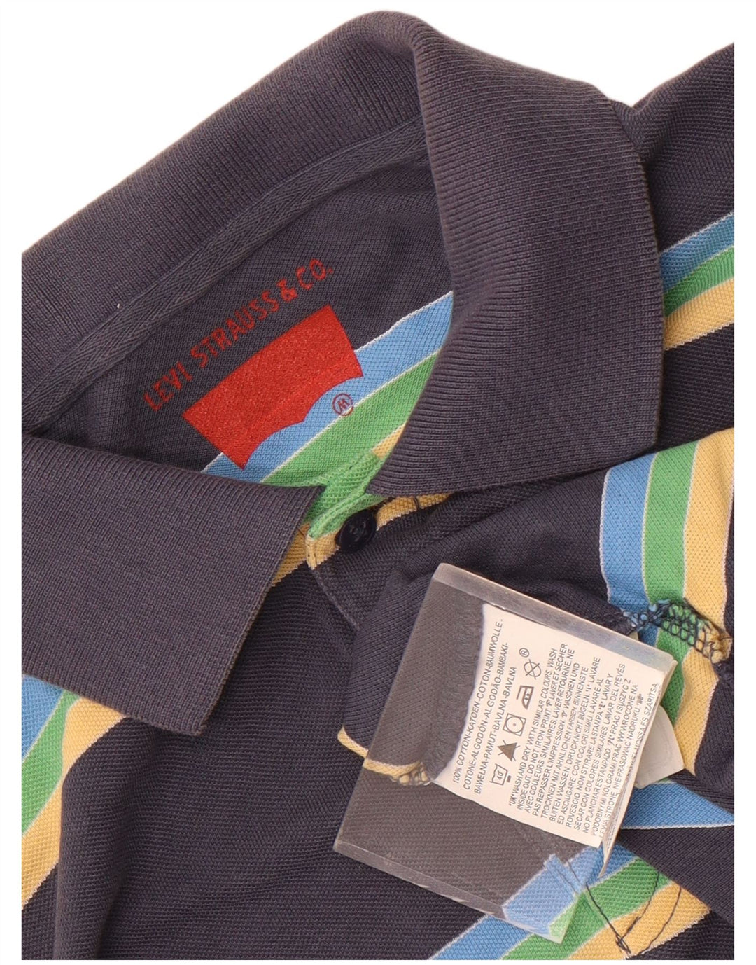 Ανδρικό μακρυμάνικο μπλουζάκι πόλο Levi's Βαμβακερό μεσαίο μπλε ναυτικό ριγέ