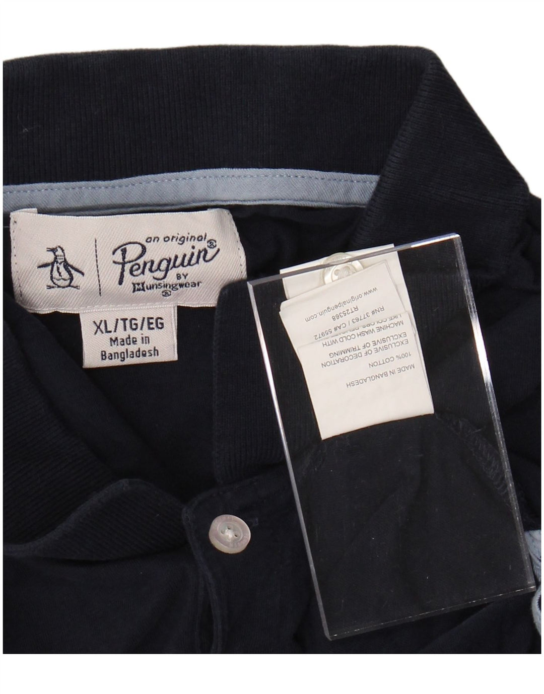 Ανδρικό μπλουζάκι πόλο PENGUIN XL Navy Blue ριγέ βαμβακερό