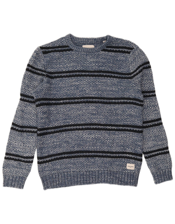 Jack & Jones Ανδρικό πουλόβερ με λαιμόκοψη XL μπλε ριγέ ακρυλικό