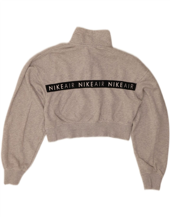 Γυναικείο φούτερ Nike Graphic Crop Jumper UK 6 XS Γκρι βαμβακερό