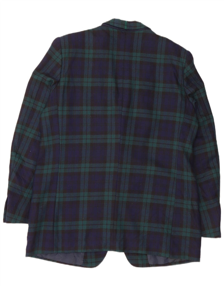 AQUASCUTUM Ανδρικό τζάκετ blazer UK 40 κουμπιών μεγάλο navy blue check