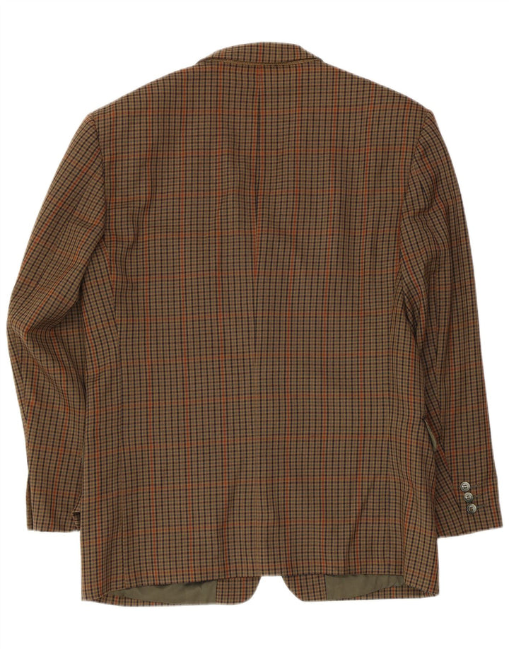 Vintage Ανδρικό σακάκι σακάκι με 2 κουμπιά UK 38 Medium Brown Houndstooth