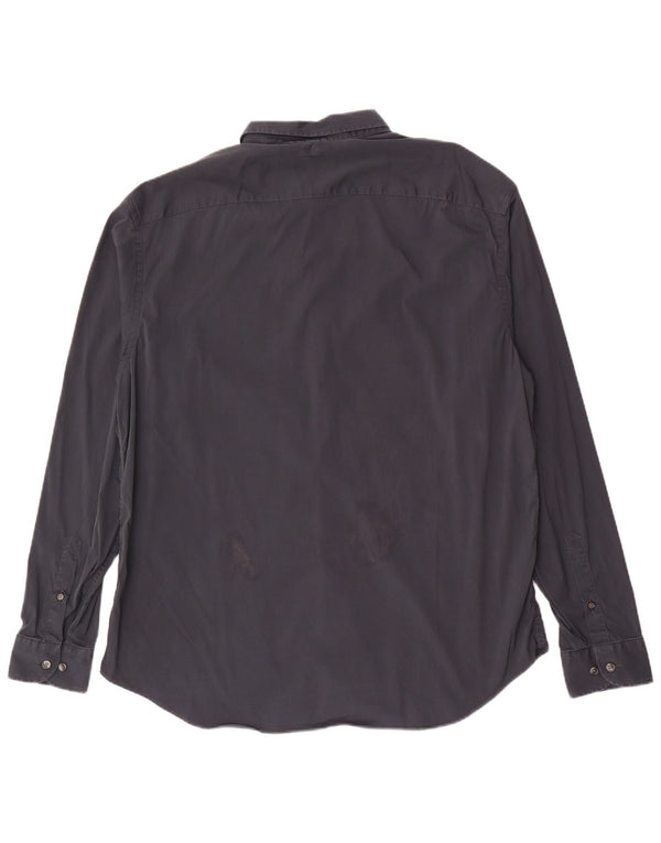 Armani Collezioni Ανδρικό πουκάμισο 2XL Navy Blue βαμβακερό