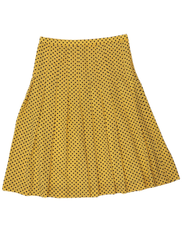 Vintage γυναικεία φούστα πλισέ με μαχαίρι W34 μεγάλη κίτρινη πουά