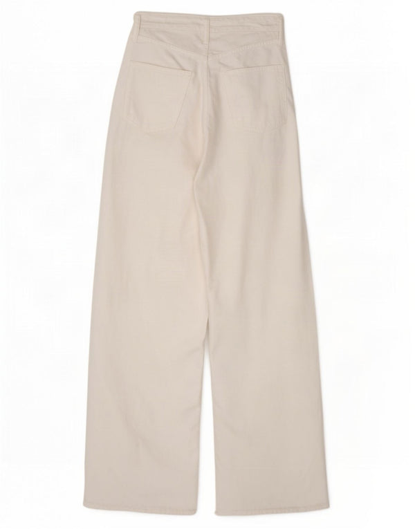 Zara Γυναικείο φαρδύ τζιν EU 34 2XS W24 L31 Λευκό βαμβακερό