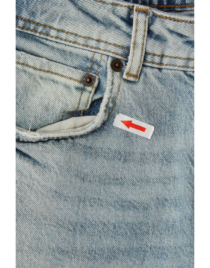 Zara Ανδρικό τζιν ίσιο ταλαιπωρημένο EU 40 Medium W31 L29 Μπλε βαμβακερό