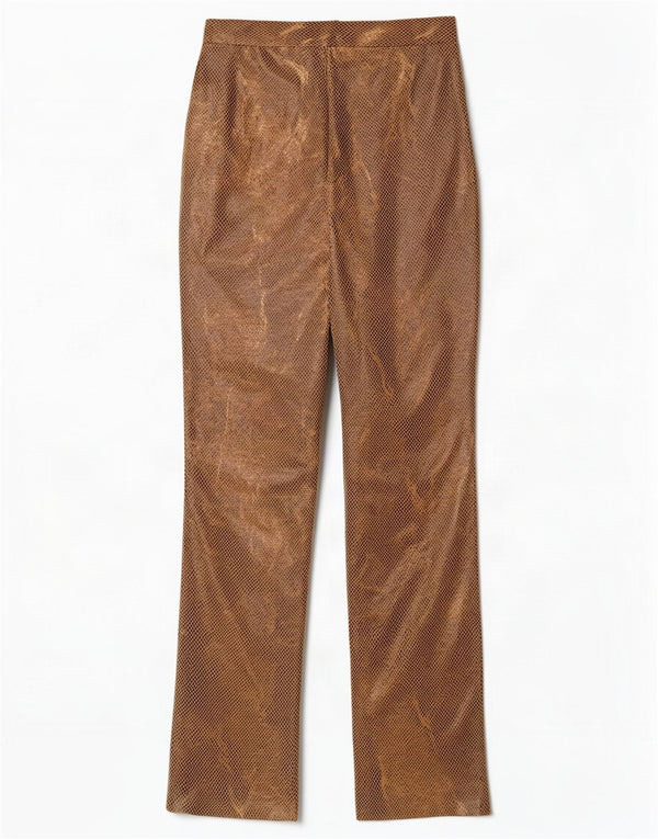 Vintage γυναικείο ψηλόμεσο casual παντελόνι IT 42 Medium W26 L31 καφέ