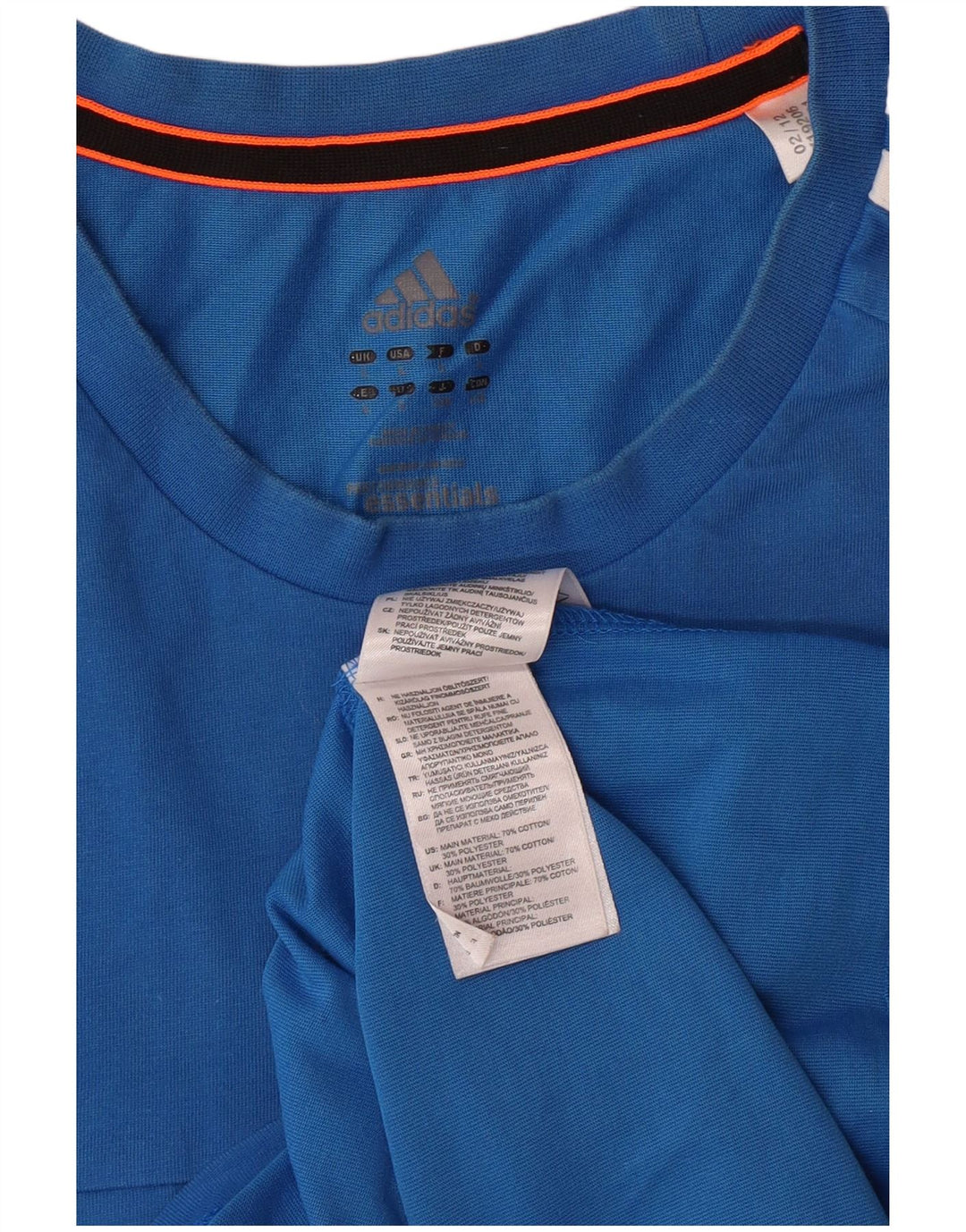 Ανδρικό T-Shirt Climalite ADIDAS Top μεγάλο μπλε βαμβακερό