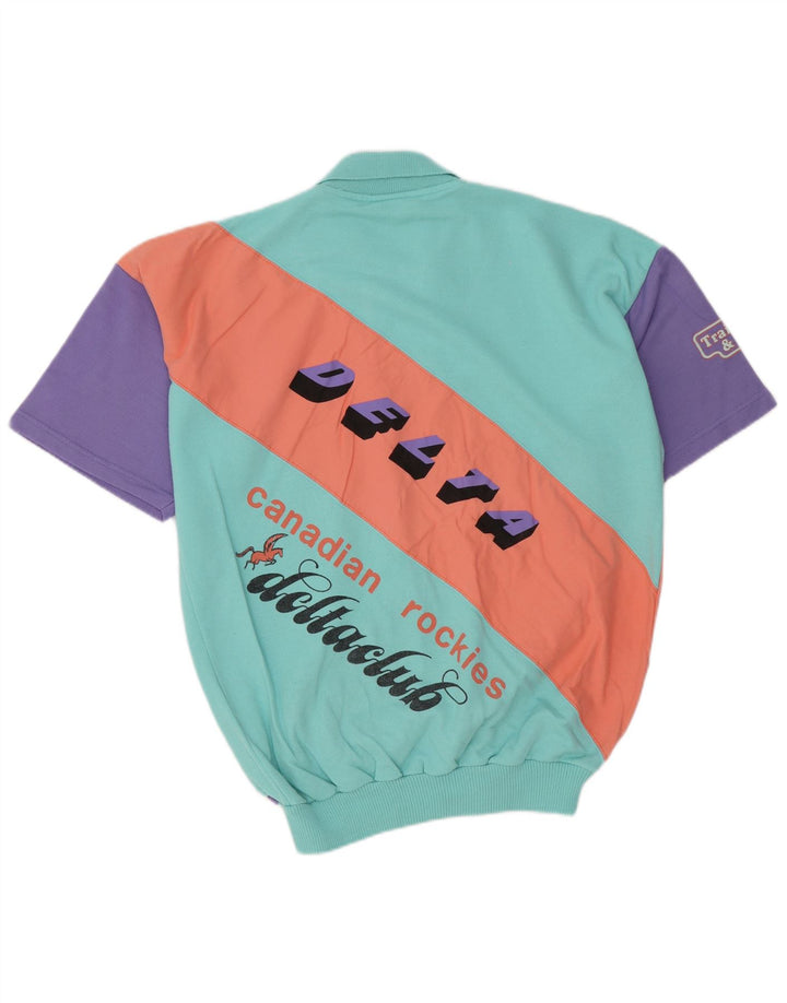 Vintage γραφικό ανδρικό φούτερ Jumper Μεγάλο πολύχρωμο Colourblock