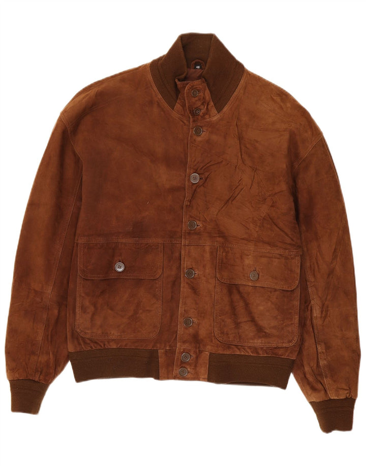 Ανδρικό Suede Bomber Jacket Conbipel IT 48 Δερμάτινο μεσαίο καφέ