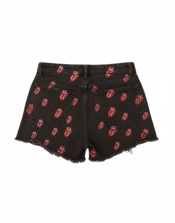 Γυναικείο Zara Graphic τζιν σορτς EU 40 Medium W30 Μαύρο