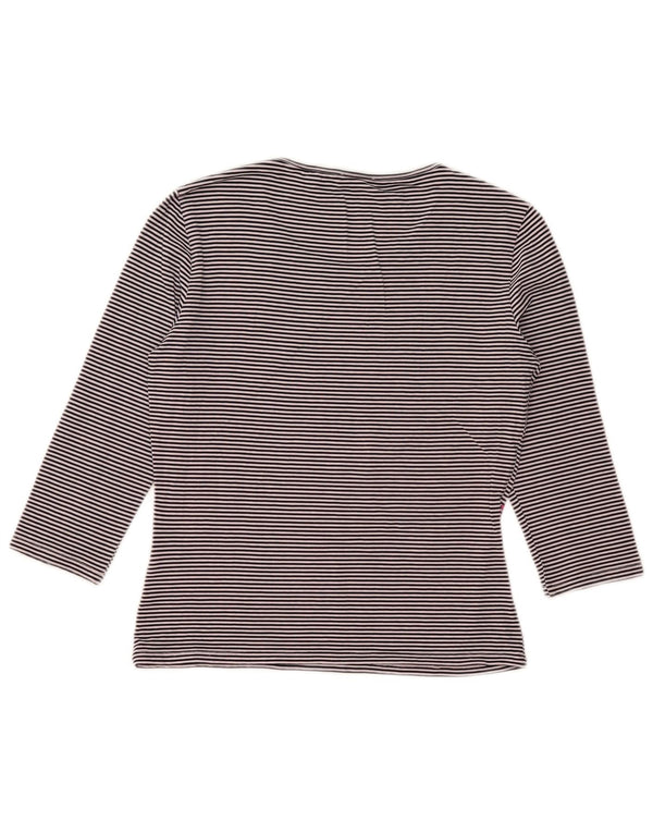 Marella γυναικεία μπλούζα με μανίκια 3/4 τοπ UK 16 Large Navy Blue Pinstripe