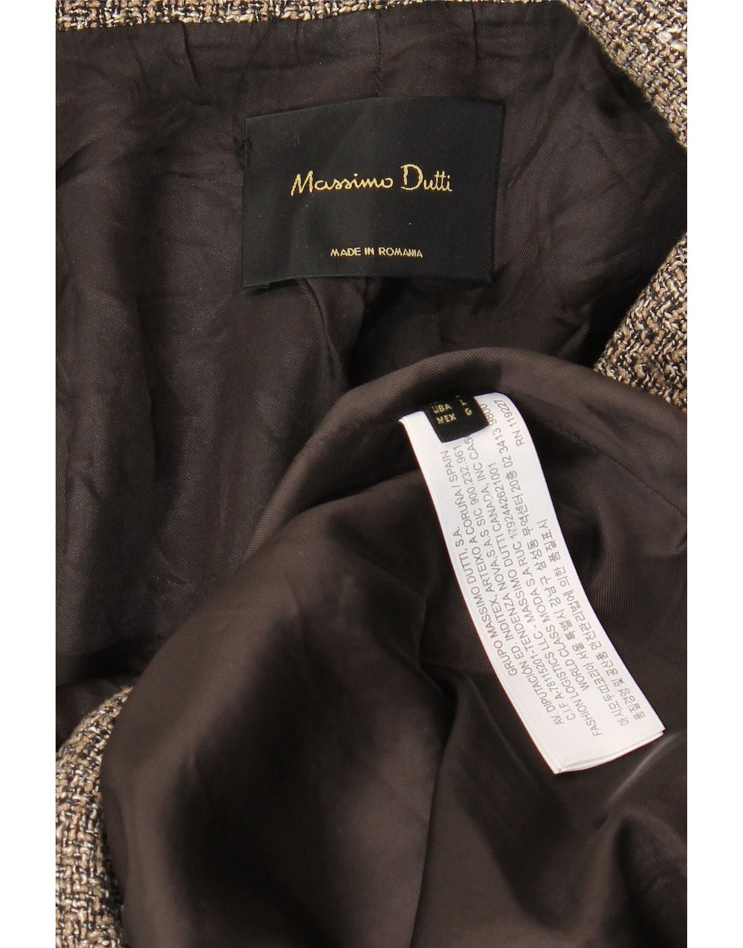 Massimo Dutti Γυναικείο παλτό με διπλό στήθος UK 16 μεγάλο γκρι ψαροκόκαλο