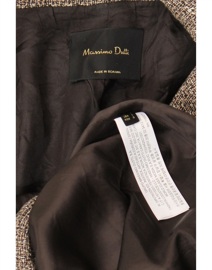 Massimo Dutti Γυναικείο παλτό με διπλό στήθος UK 16 μεγάλο γκρι ψαροκόκαλο