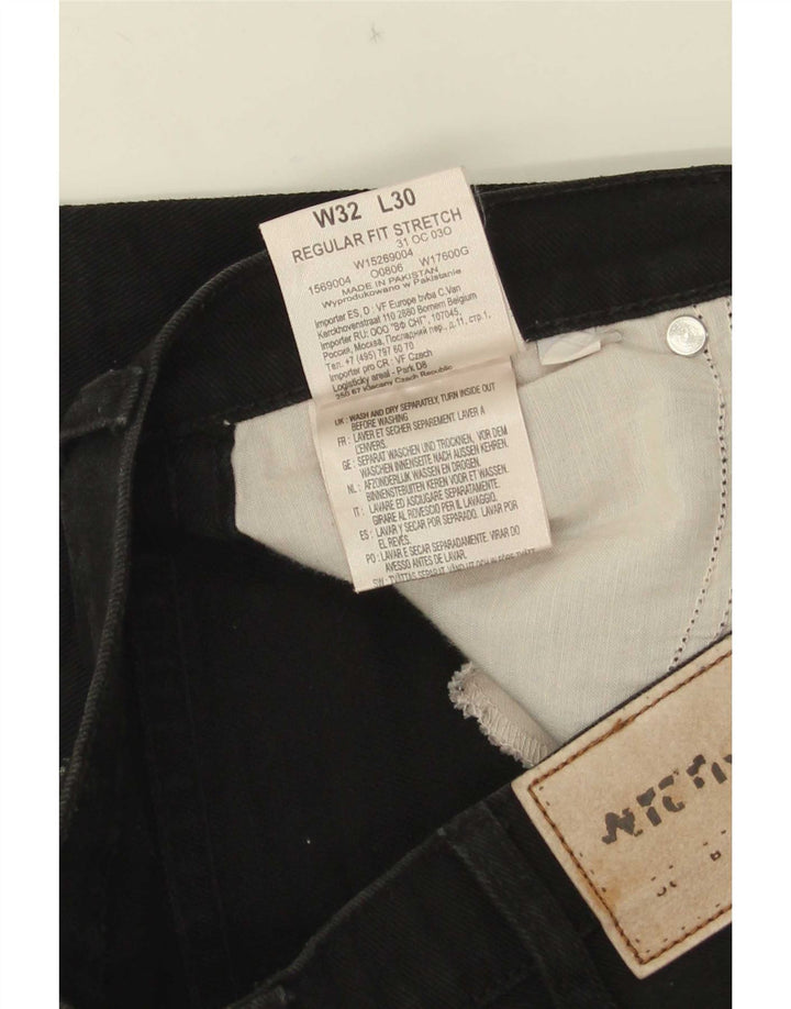Ανδρικό τζιν ίσιο Wrangler Regular Fit W32 L30 μαύρο βαμβακερό