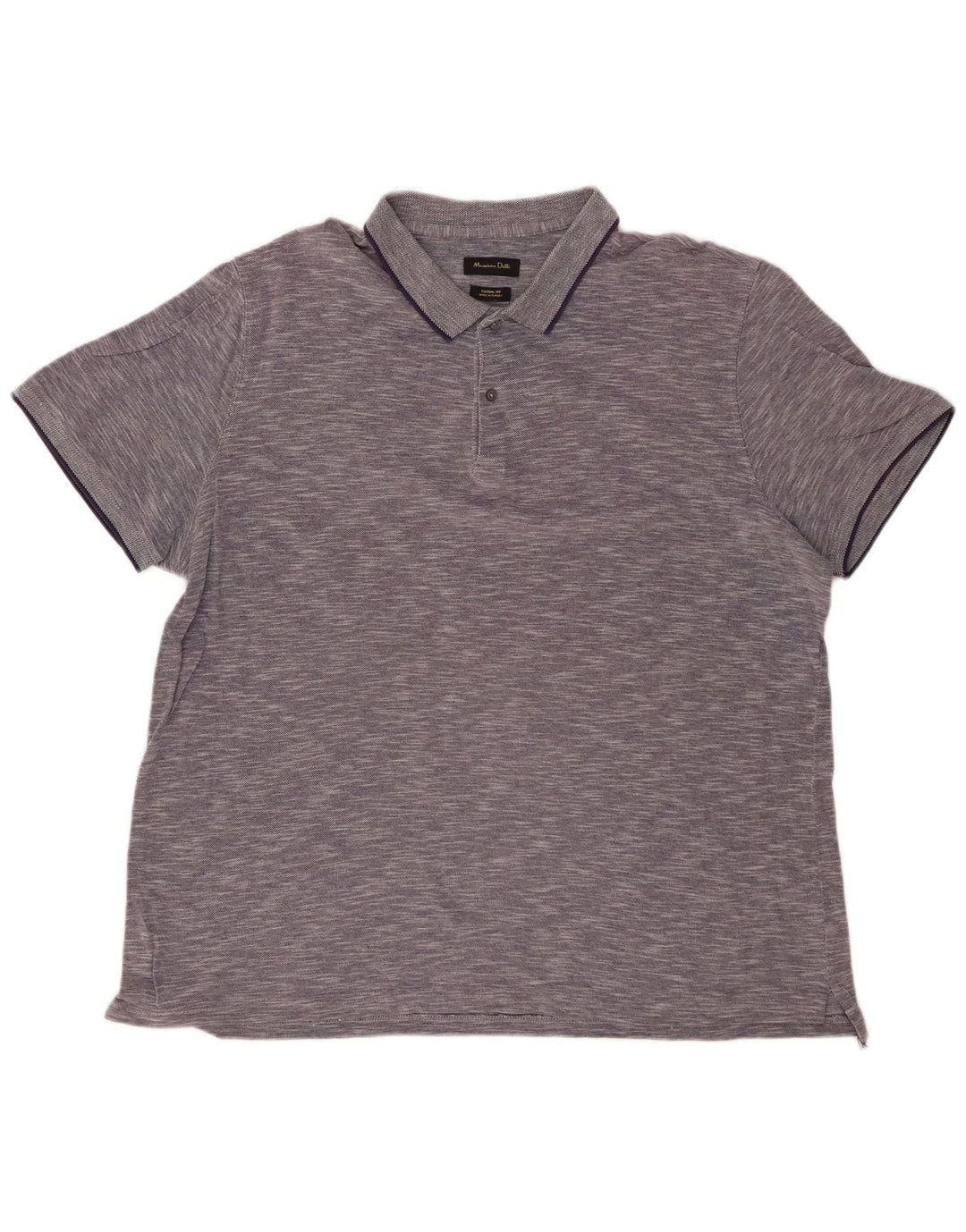 MASSIMO DUTTI Ανδρικό μπλουζάκι πόλο σε καθημερινή εφαρμογή 2XL Navy Blue Flecked