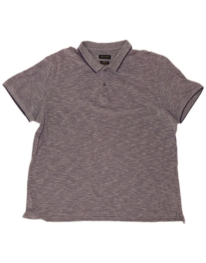 MASSIMO DUTTI Ανδρικό μπλουζάκι πόλο σε καθημερινή εφαρμογή 2XL Navy Blue Flecked