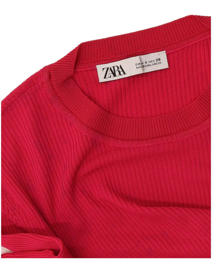 Zara Γυναικείο τοπ μακρυμάνικο UK 10 Small Pink