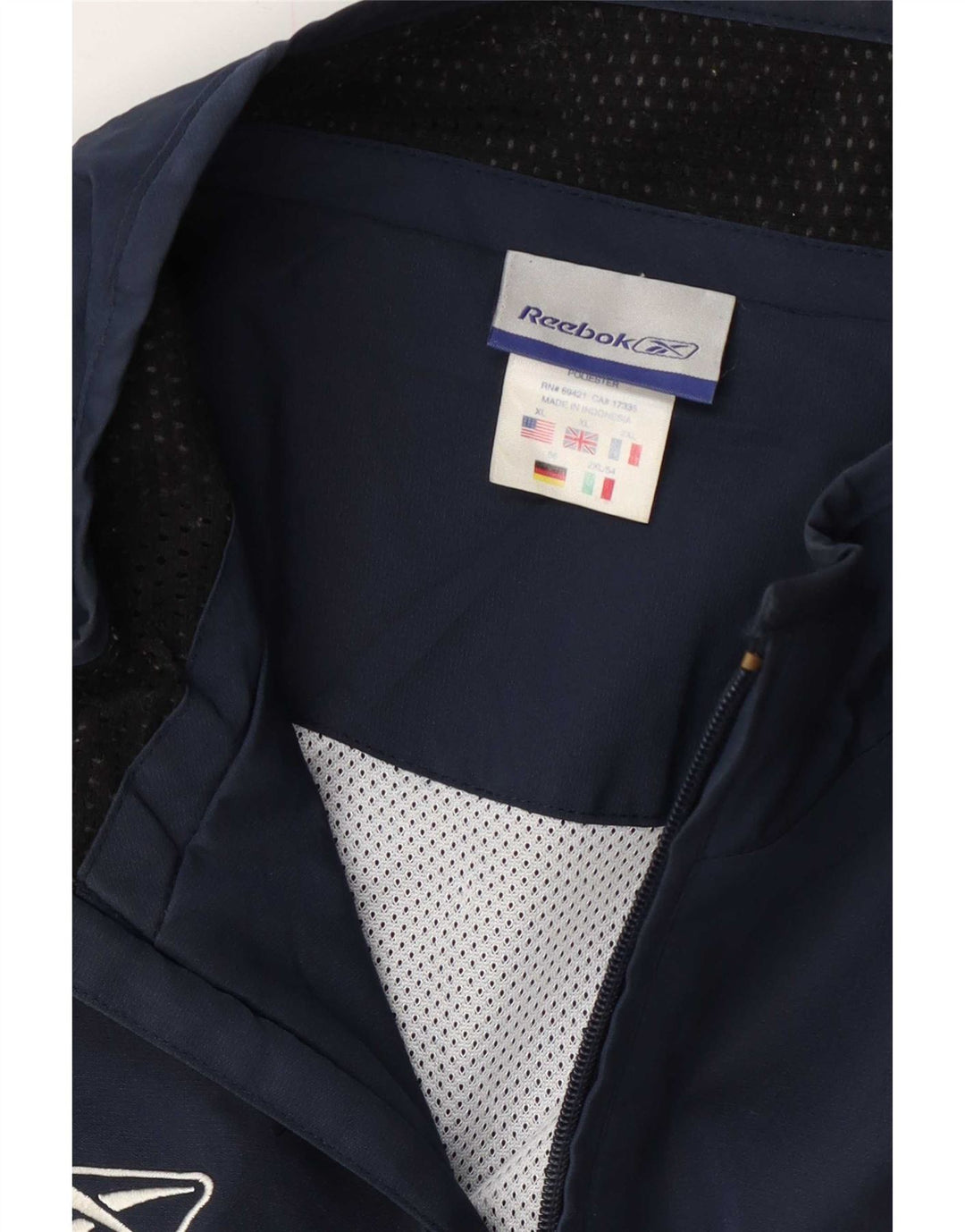 Ανδρικό μπουφάν βροχής Reebok UK 42 XL Navy Blue Polyester
