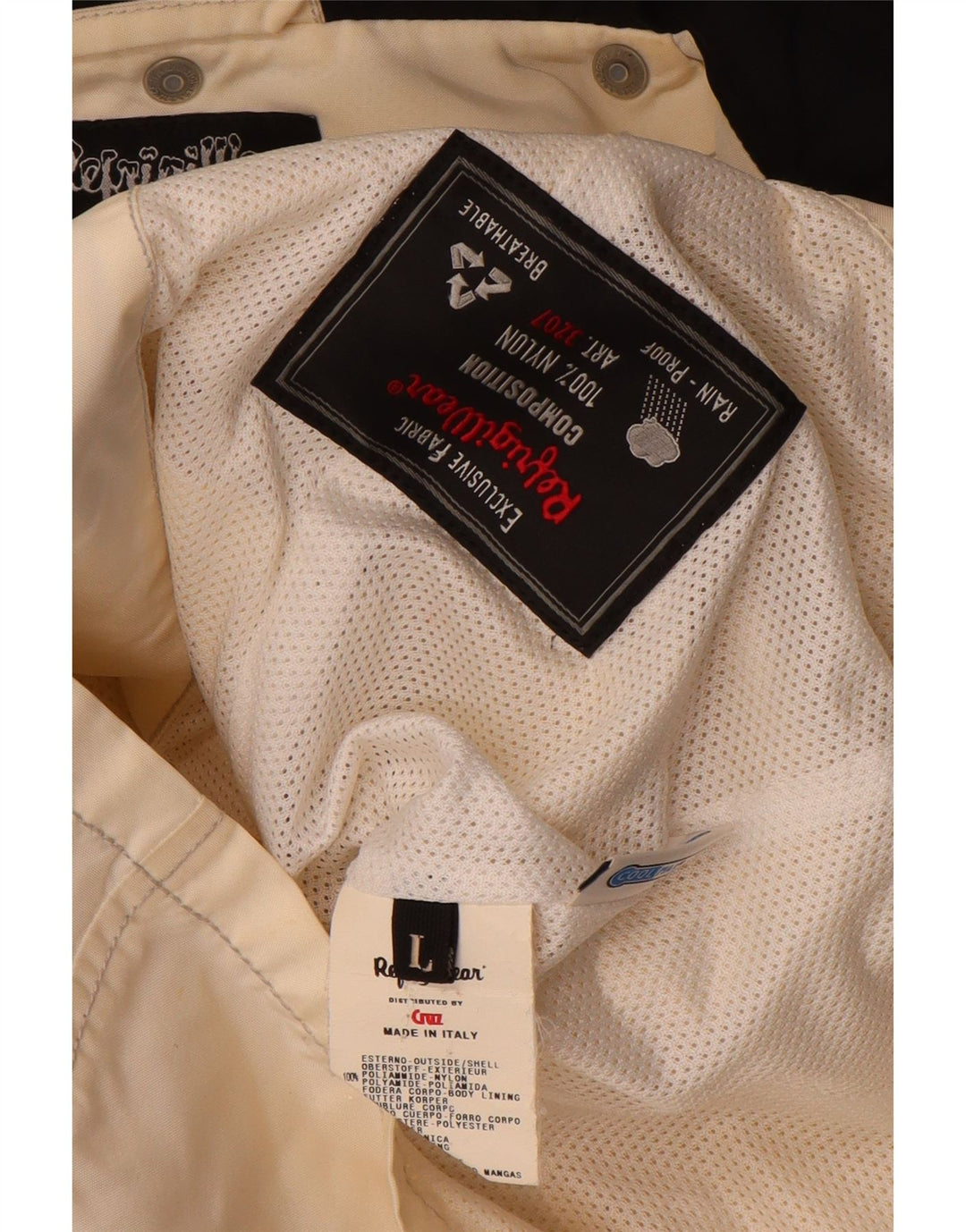 Refrigiwear Γυναικείο μπουφάν βροχής με κουκούλα UK 14 Large Off White Polyamide
