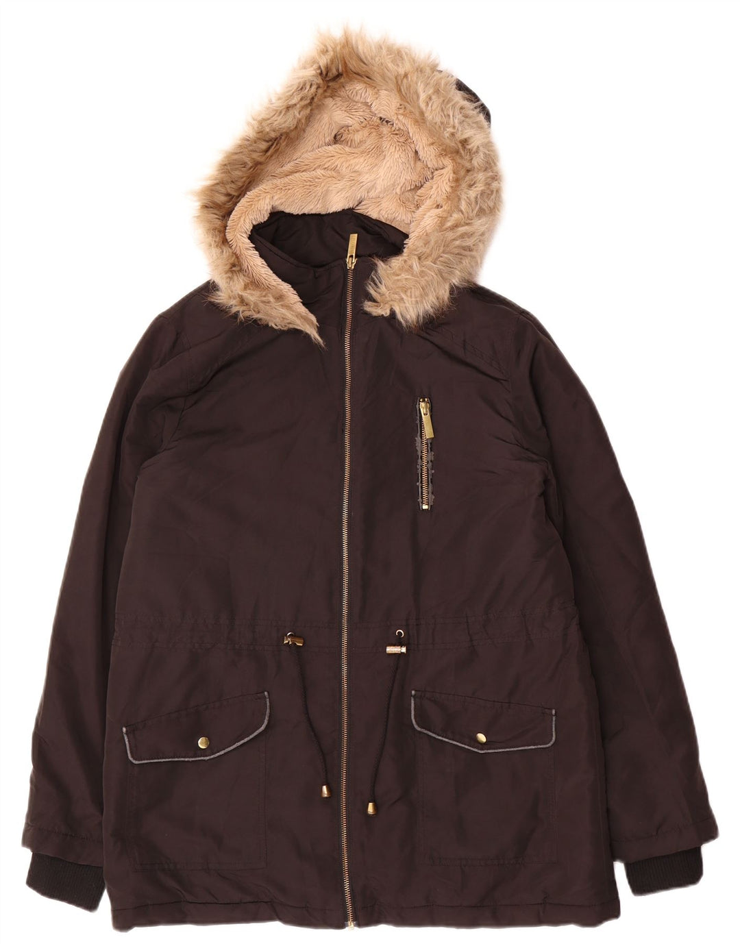 Γυναικείο Oasis Hooded Parka Jacket UK 14 Medium Black