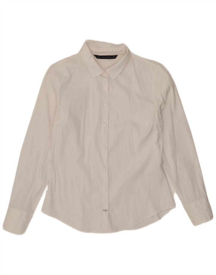 Zara Γυναικείο πουκάμισο UK 14 μεγάλο λευκό βαμβακερό