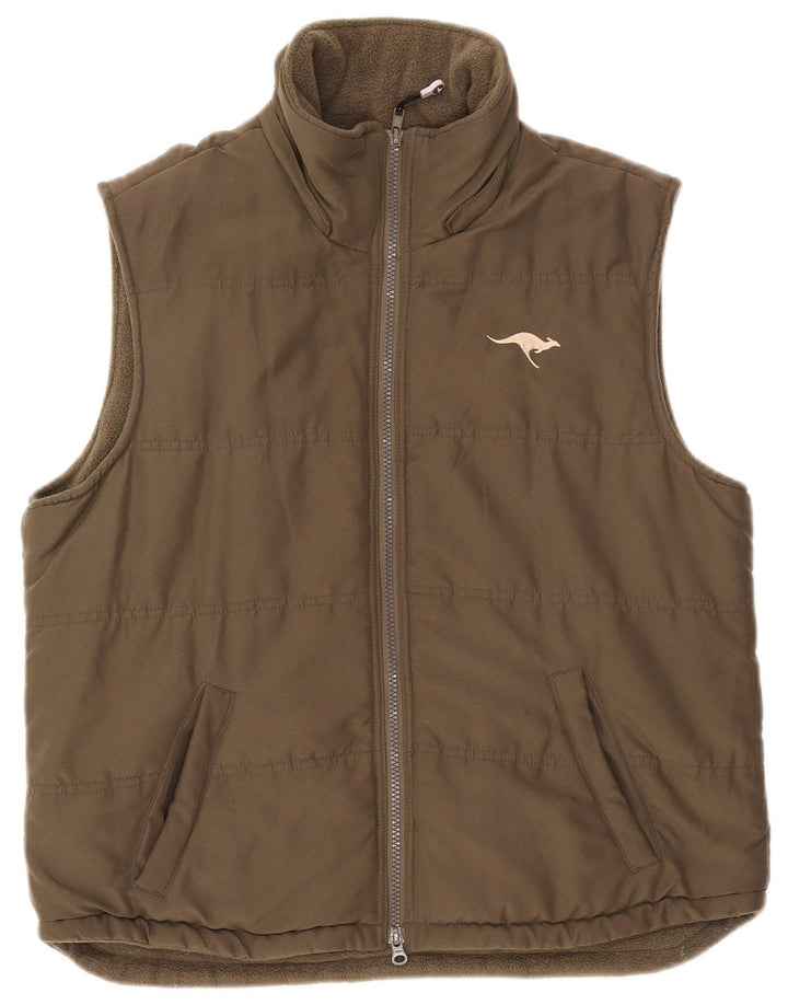 Καγκουρό Γυναικεία padded Gilet UK 16 Large Khaki Polyester