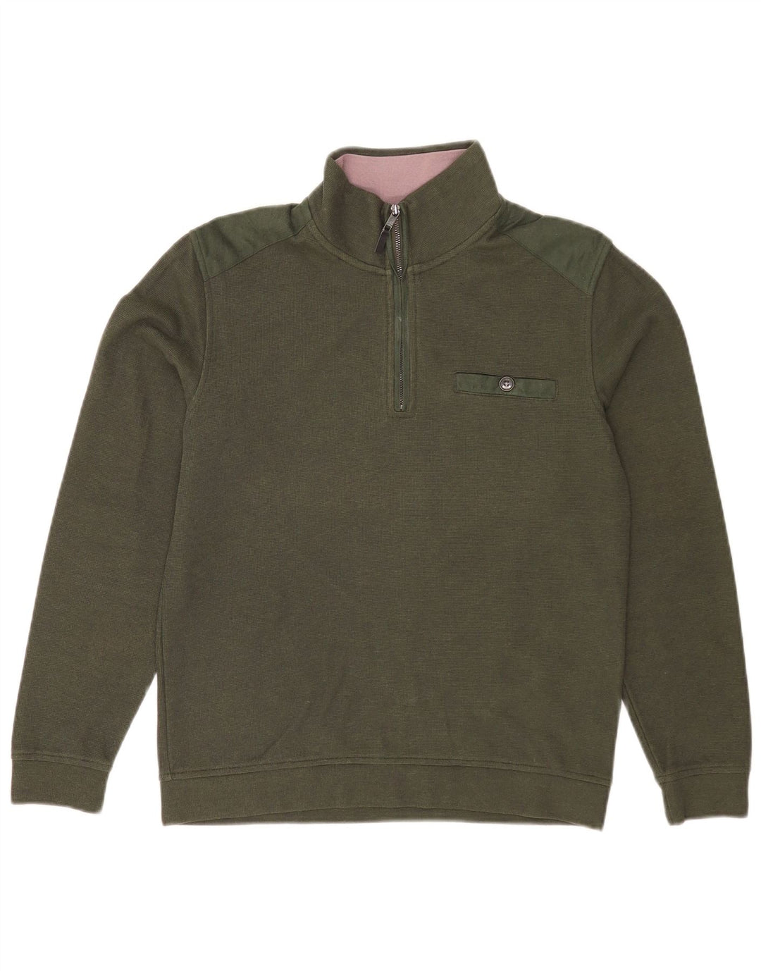 Ανδρικό φούτερ με φερμουάρ Ted Baker, Jumper, μέγεθος 2, από βαμβακερό χακί