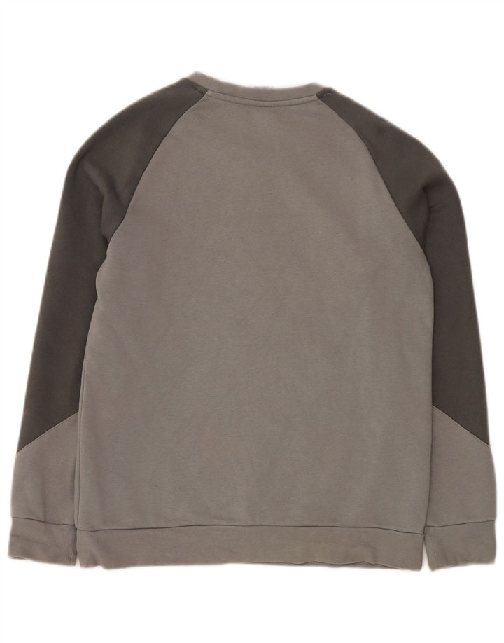 Γραφικό φούτερ ADIDAS Boys Jumper 13-14 ετών Γκρι Colourblock Βαμβακερό