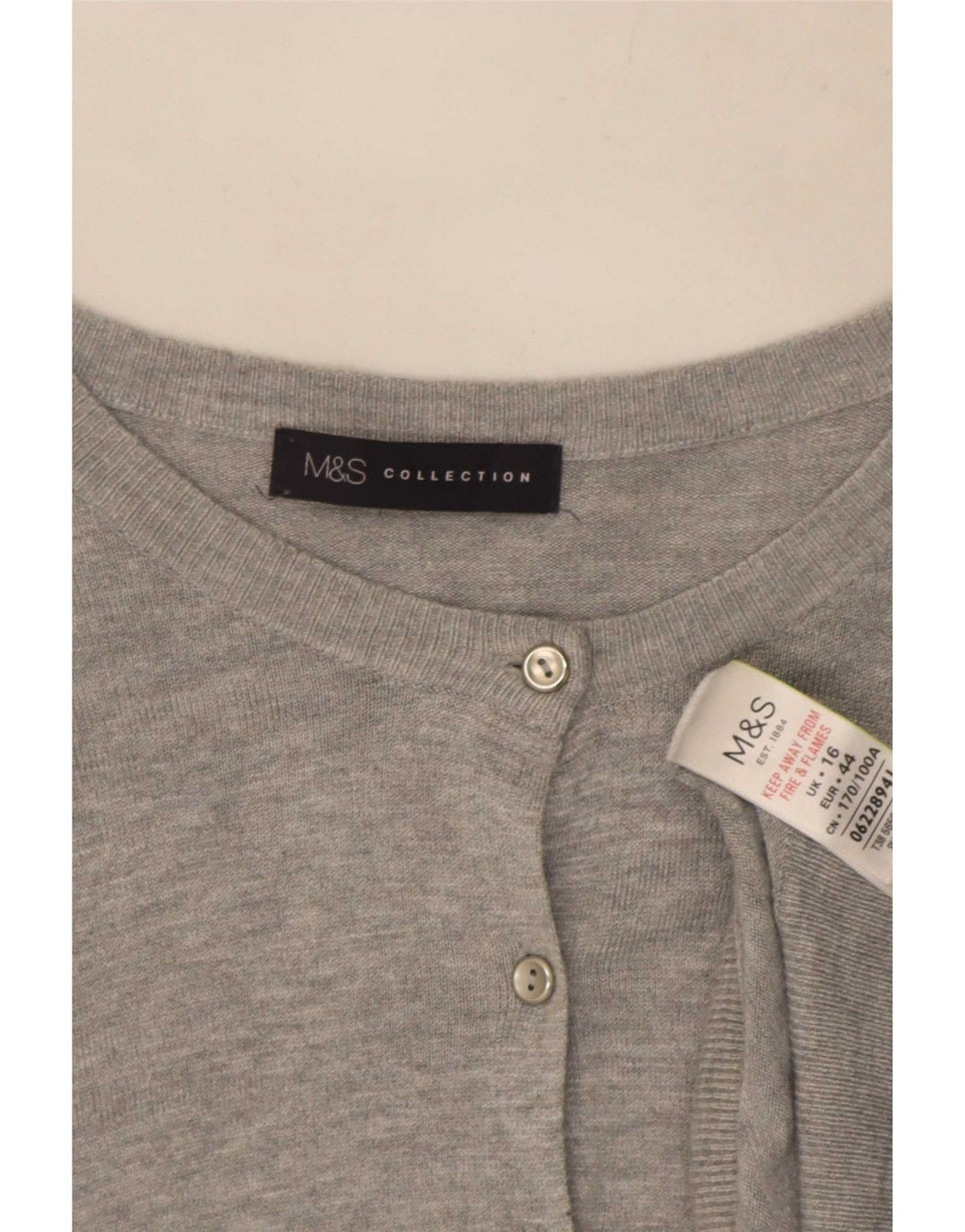 Marks & Spencer Γυναικεία ζακέτα πουλόβερ UK 16 μεγάλη γκρι βισκόζη