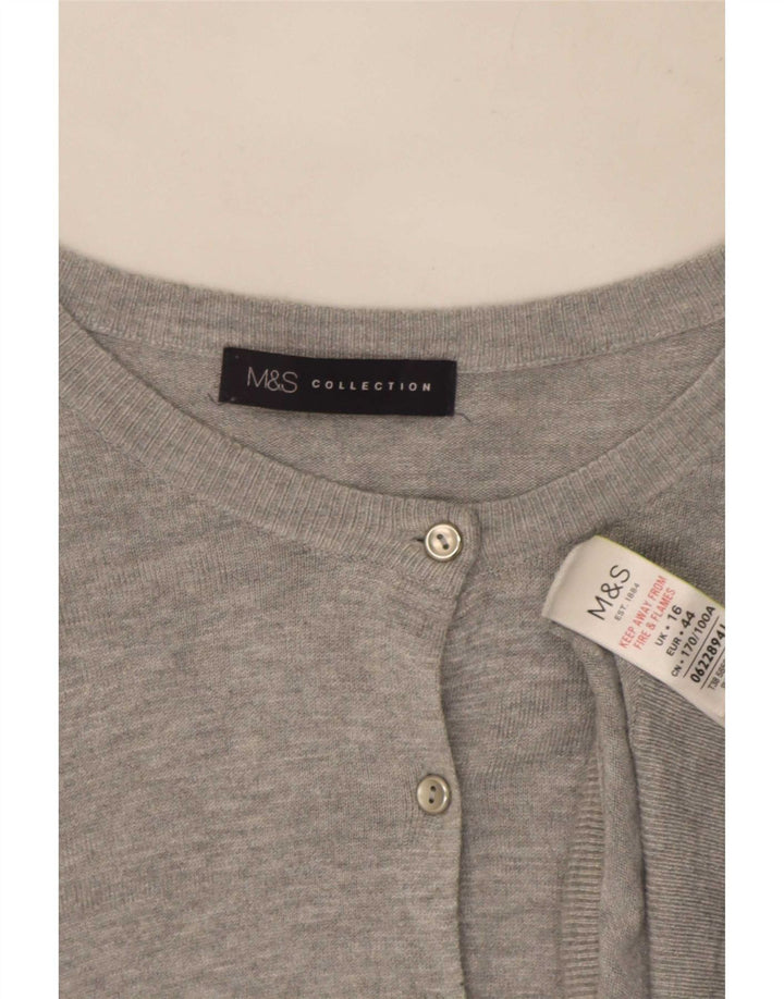 Marks & Spencer Γυναικεία ζακέτα πουλόβερ UK 16 μεγάλη γκρι βισκόζη
