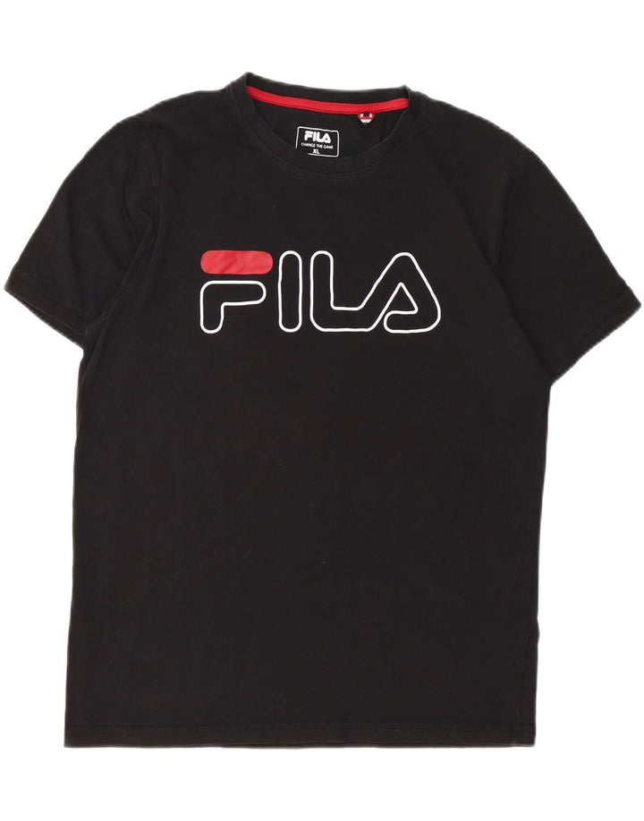 Ανδρικό γραφικό μπλουζάκι FILA Top XL Μαύρο