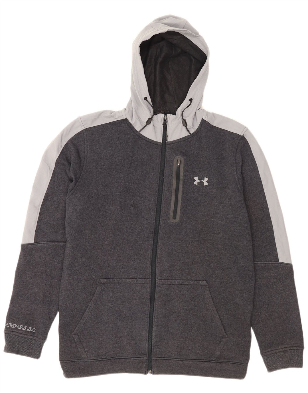 Ανδρικό πουλόβερ Under Armour με φερμουάρ με κουκούλα, μεσαίο γκρι, βαμβακερό