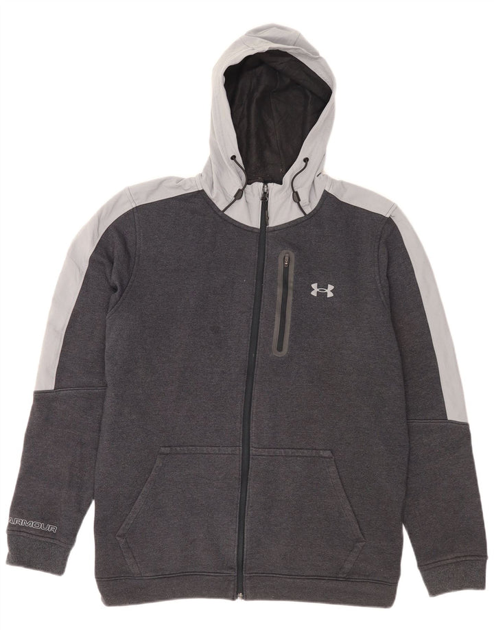 Ανδρικό πουλόβερ Under Armour με φερμουάρ με κουκούλα, μεσαίο γκρι, βαμβακερό