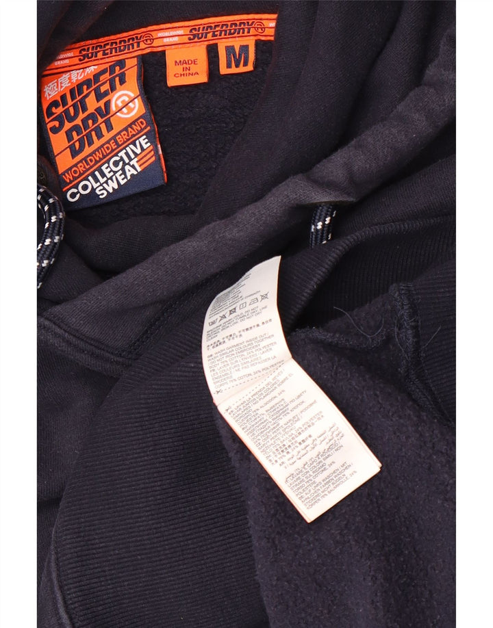 SUPERDRY Ανδρικό φούτερ με κουκούλα, μεσαίο μπλε βαμβακερό