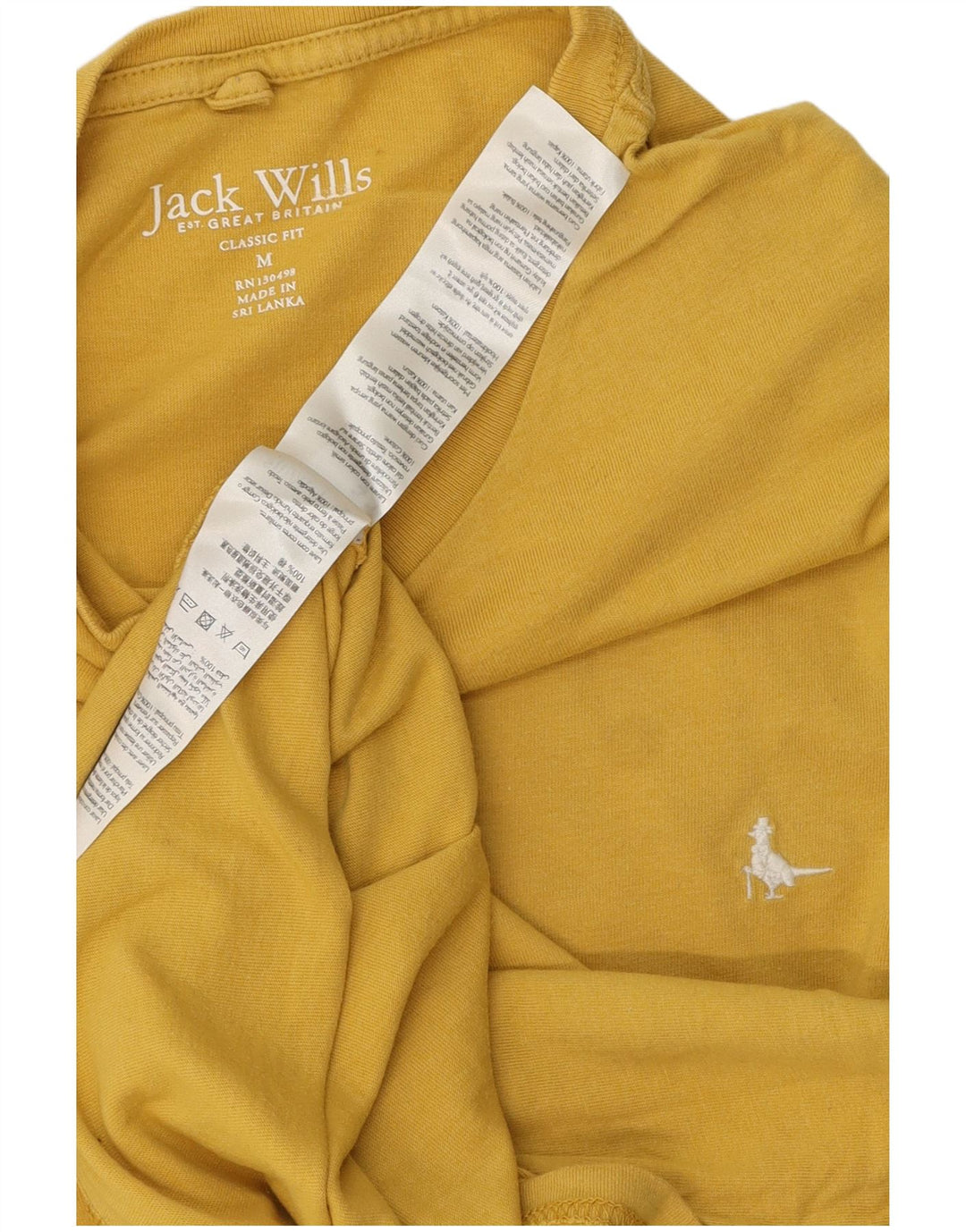 Ανδρικό μπλουζάκι Jack Wills Κλασική Εφαρμογή Μπλουζάκι από μεσαίο κίτρινο βαμβάκι