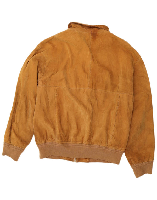 Maxime Mens Suede Bomber Jacket UK 40 Large Beige