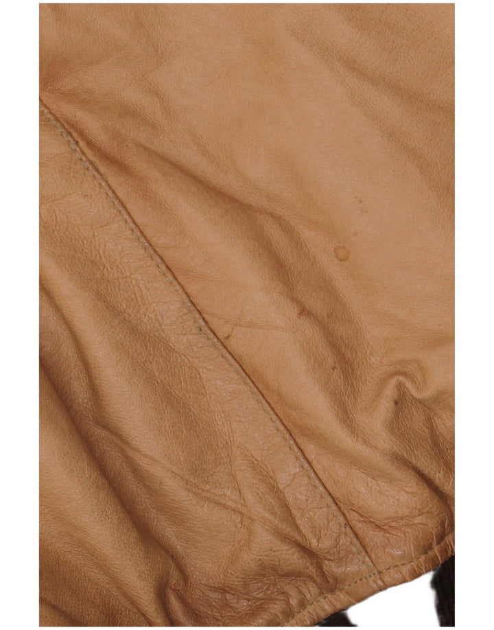 Ανδρικό δερμάτινο μπουφάν Bata με κουκούλα IT 50 Large Beige Leather