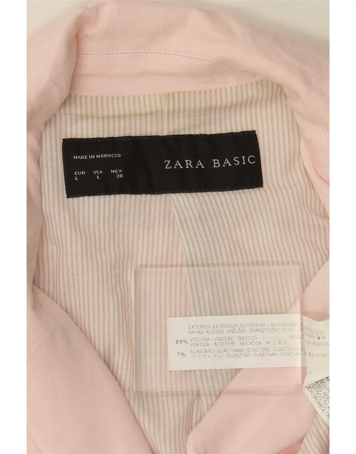 Zara Γυναικείο σακάκι 1 κουμπιού blazer UK 14 μεγάλο ροζ βισκόζη