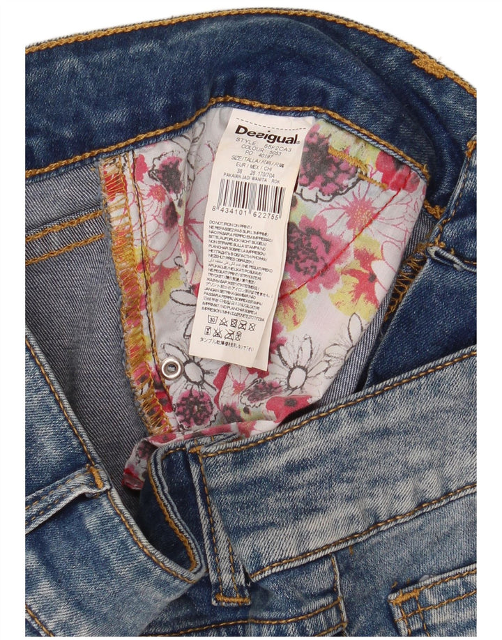 Desigual Γυναικεία τζιν φούστα EU 38 Medium W30 Blue Floral Polyester