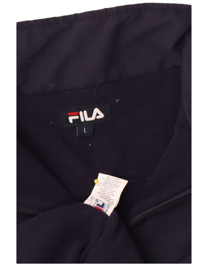 Ανδρικό φούτερ με φερμουάρ Fila, μπλουζάκι, μπλε μπλε πολυεστέρας