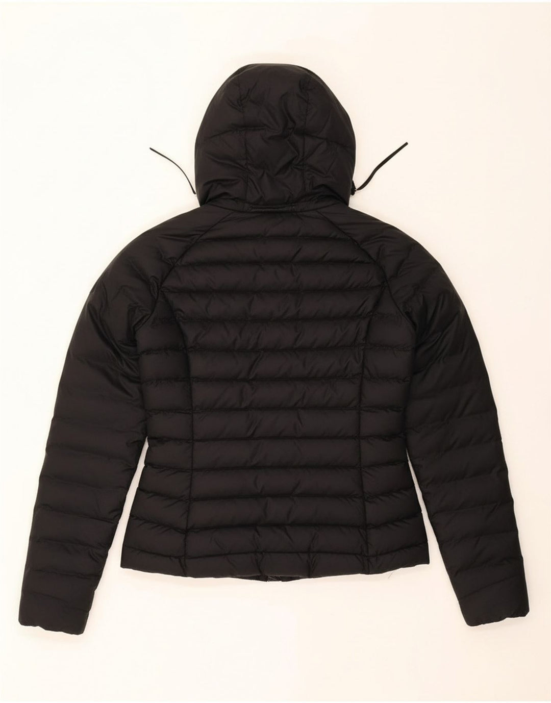 ADIDAS Womens Hooded Padded Jacket UK 8 Small Black Nylon