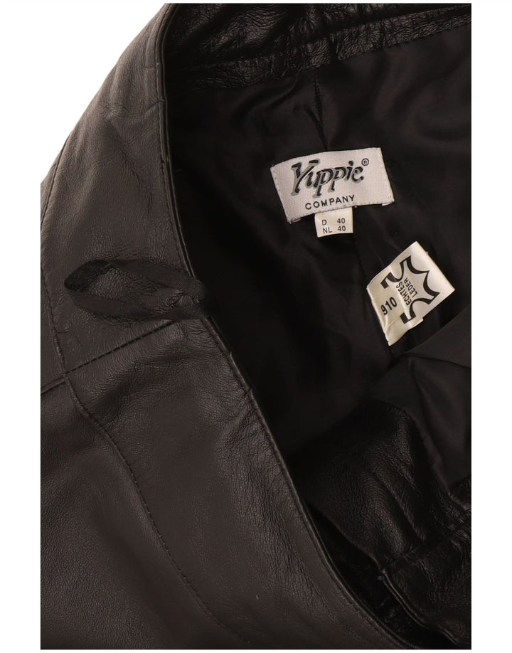 Γυναικείο δερμάτινο παντελόνι Yuppie Bootcut EU 40 Medium W32 L30 Μαύρο