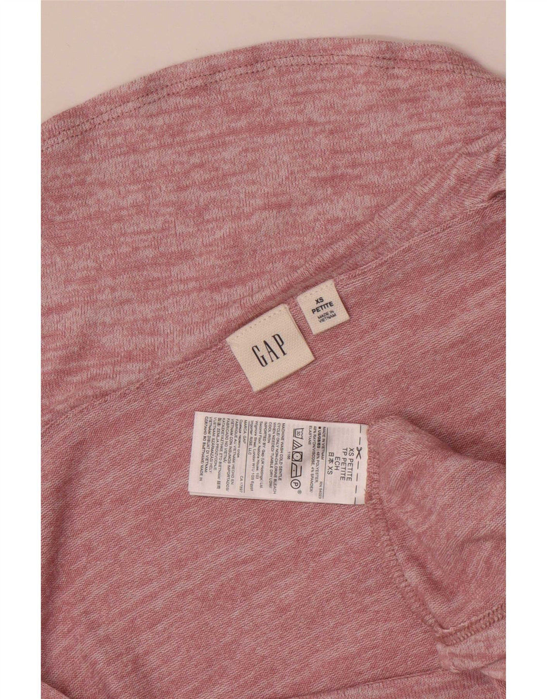 Gap Womens Petite Off Shoulder Top UK 6 XS Pink Flecked Polyester