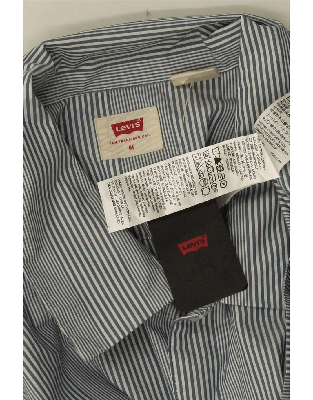 Ανδρικό κοντομάνικο πουκάμισο Levi's Μπλε μεσαίο βαμβακερό ριγέ