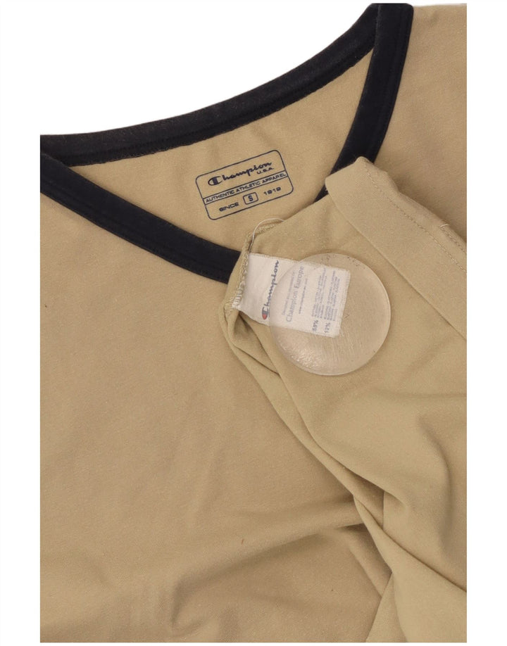CHAMPION Γυναικείο T-Shirt Top UK 10 Small Beige βαμβακερό