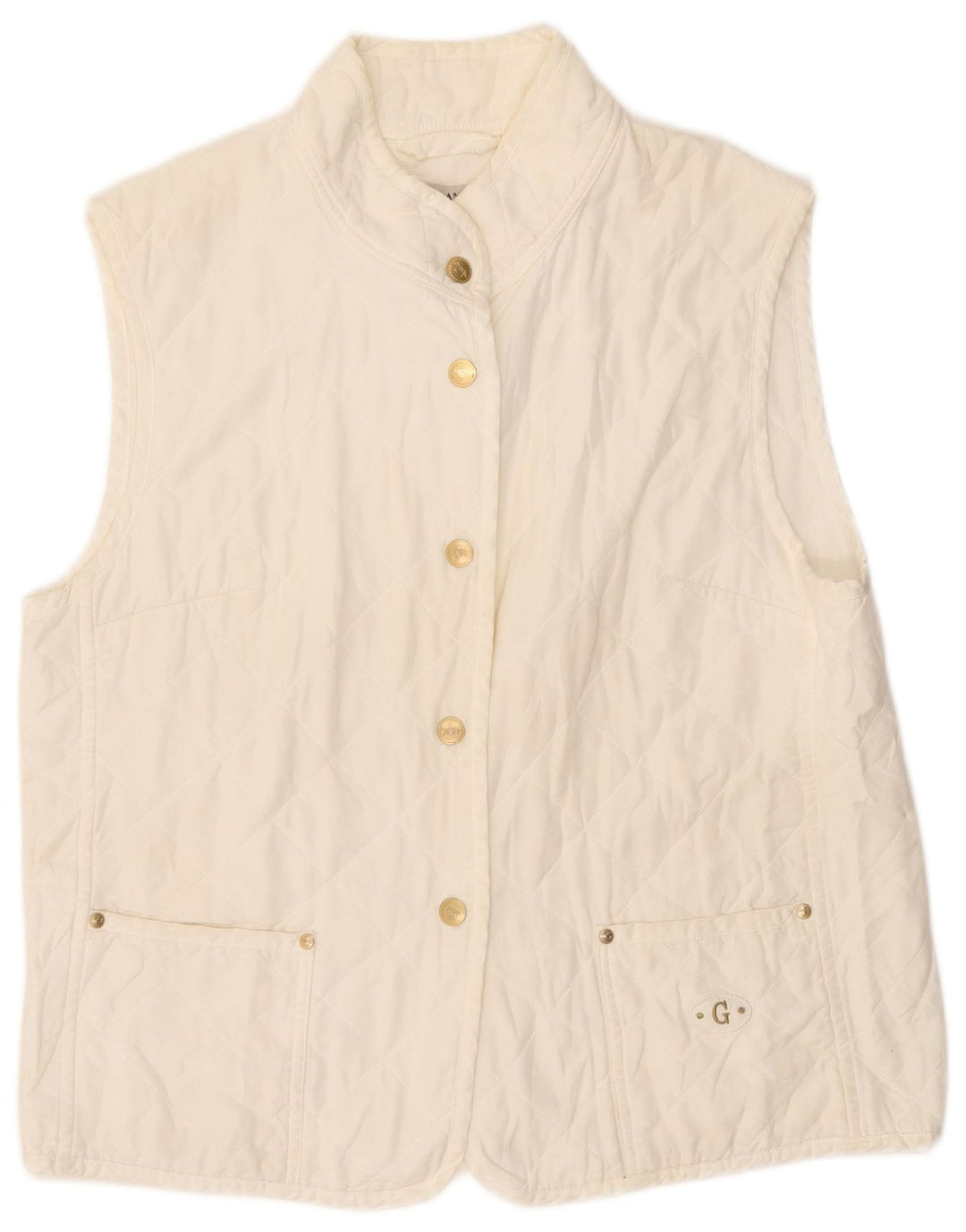 Gio Anna Γυναικείο Καπιτονέ Gilet IT 44 Μεσαίο Λευκό Πολυεστέρας