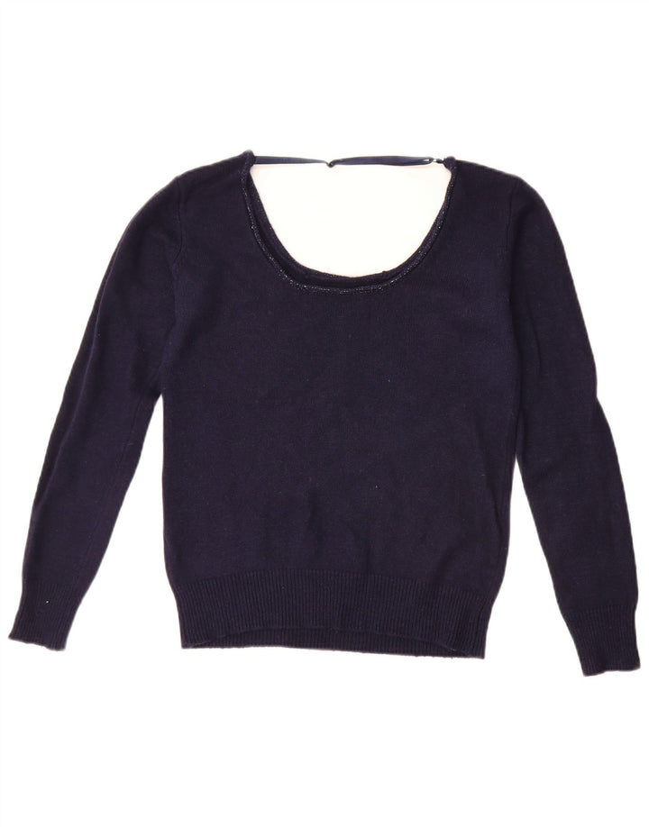 Guess Γυναικείο πουλόβερ με λαιμόκοψη UK 14 Medium Navy Blue